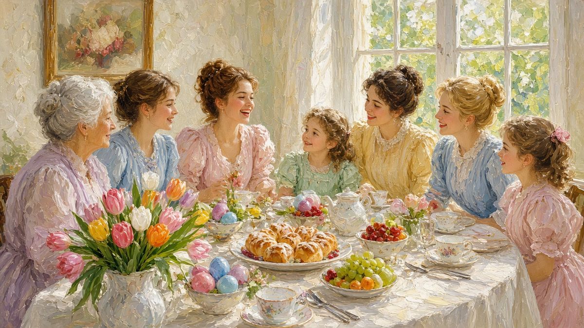 Private Events 12 An Easter brunch in pastel colors with tulips and family and friends